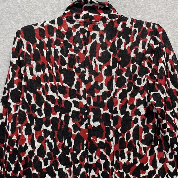 Ali Miles Top Womens Small Black Red Open Front Lightweight Cardigan Topper Long - Picture 6 of 13